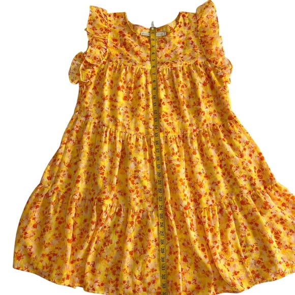 Marie Oliver Sailor Dress, Yellow Floral. Looks NEW! Ruffle  cap sleeves. - Picture 13 of 13